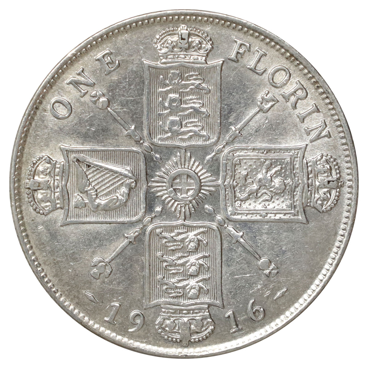 Great Britain 1916 Florin EF-AU (EF45)