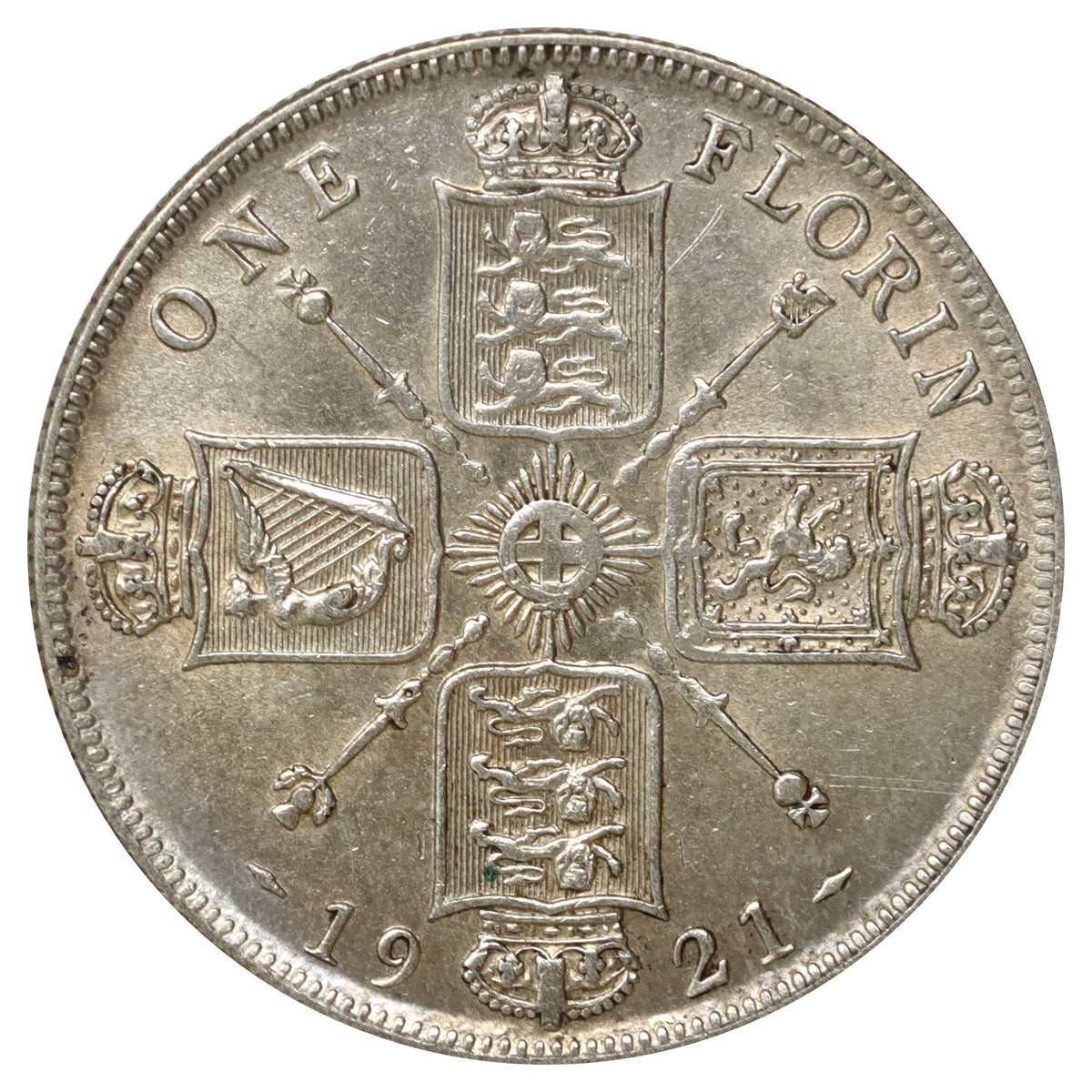 Great Britain 1921 Florin Extra Fine (EF40)