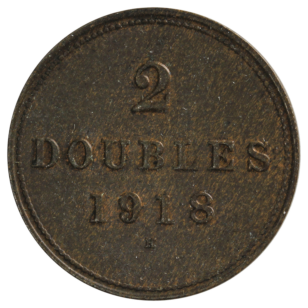 Guernsey 1918H 2 Doubles Uncirculated (MS60)