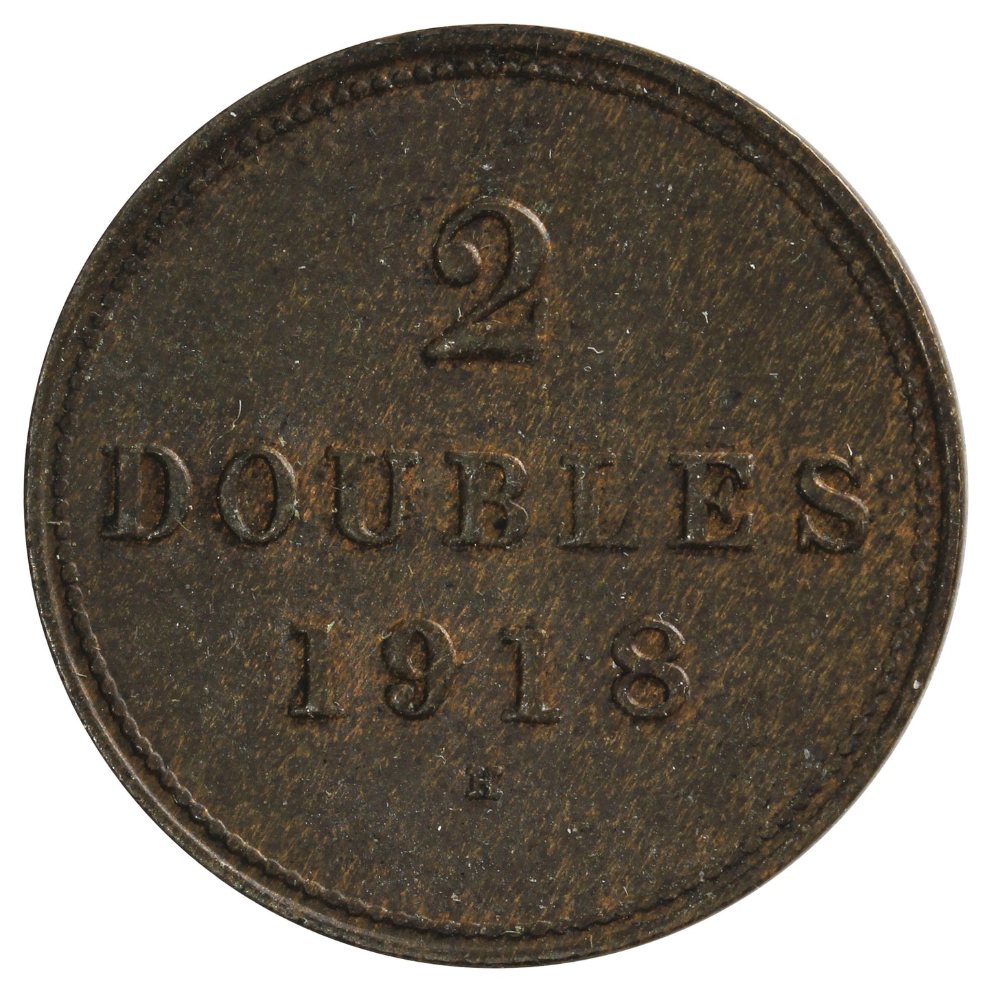 Guernsey 1918H 2 Doubles Uncirculated (MS60)