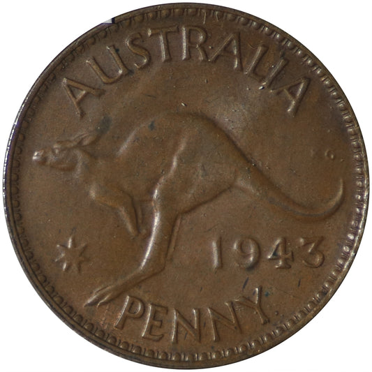 Australia 1943P Penny UNC+ (MS-62) $