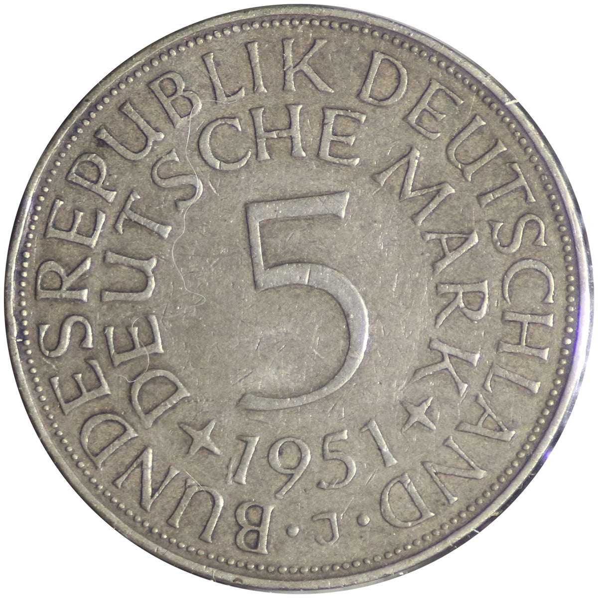 Germany 1951J 5 Marks VF-EF (VF30)