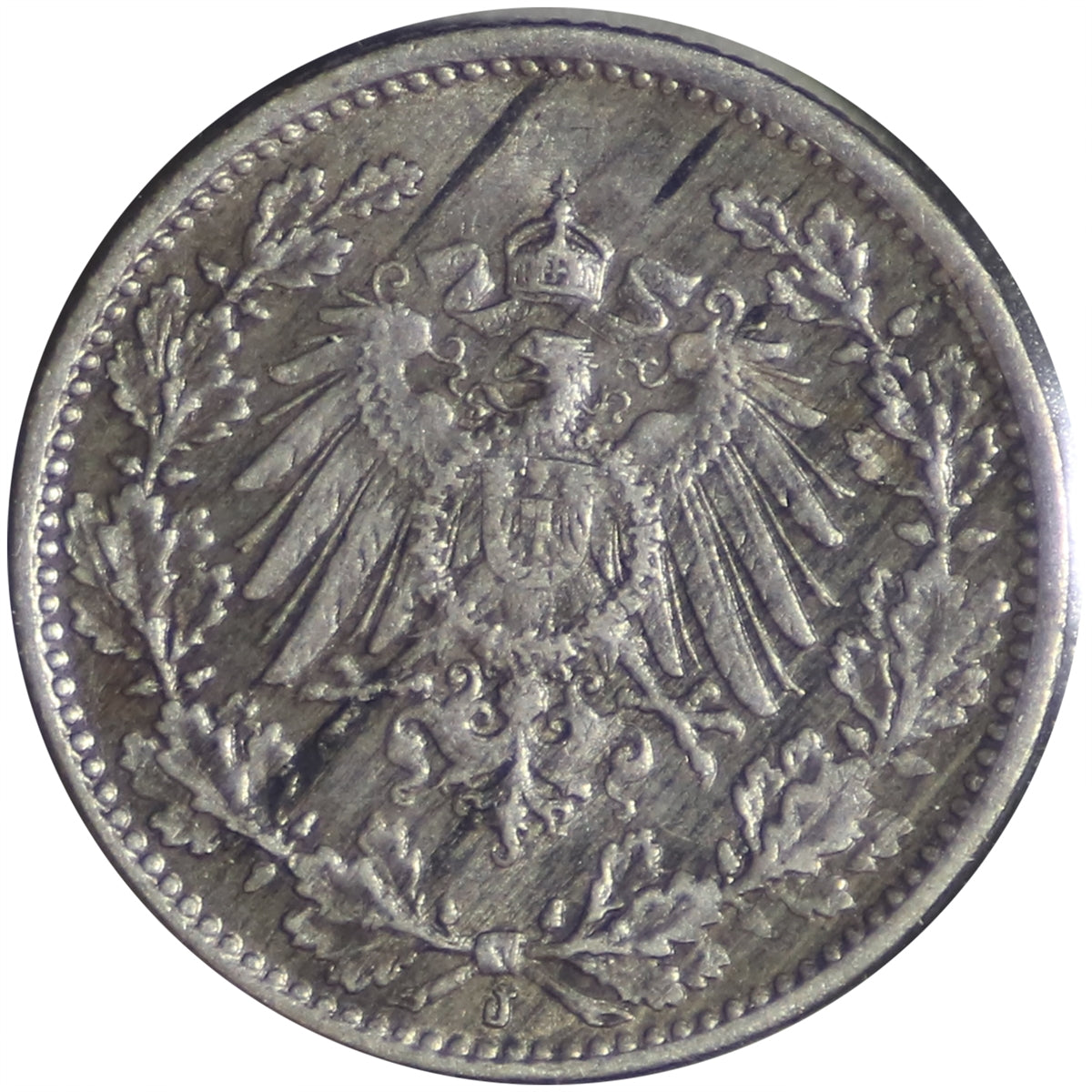 German Weimar Republic 1919J 1/2 Mark Extra Fine (EF40)