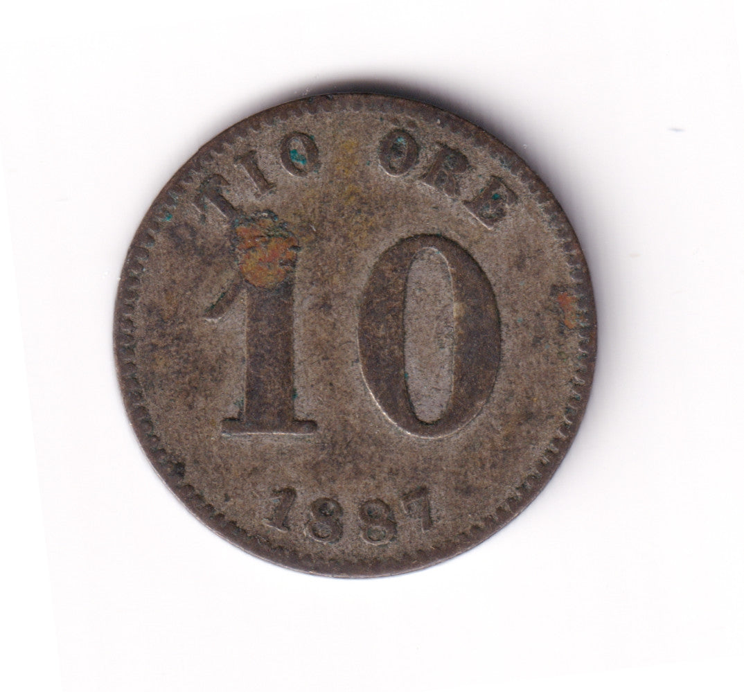 Sweden 1887EB 10 Ore F-VF (F15)