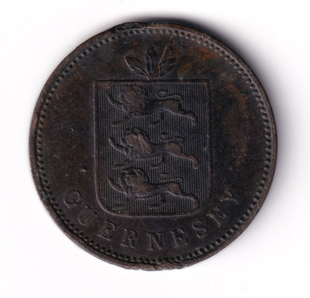 Guernsey 1830 4 Doubles Almost Uncirculated (AU50) $
