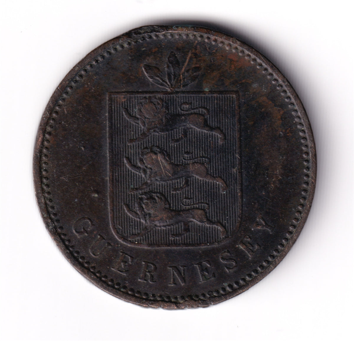 Guernsey 1830 4 Doubles Almost Uncirculated (AU50) $
