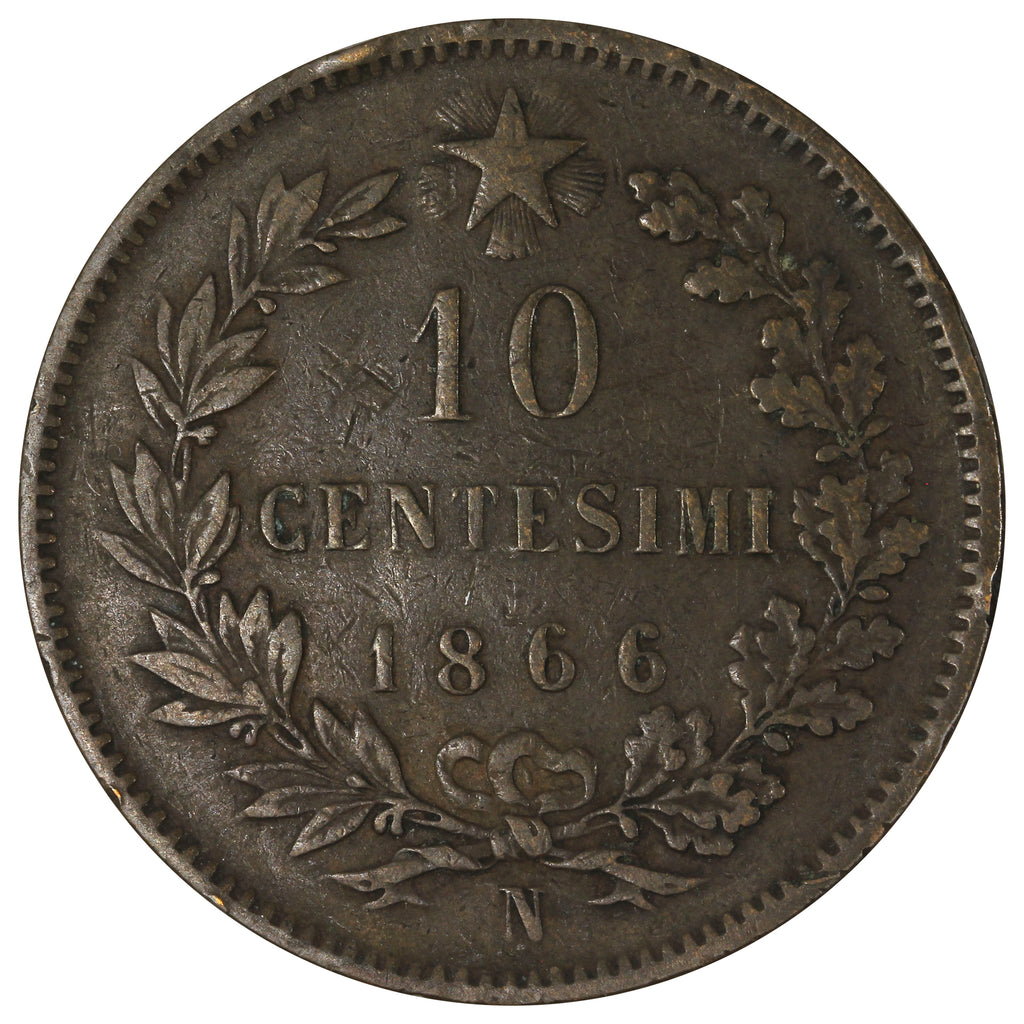 Italy 1866N 10 Centesimi Very Fine (VF20)