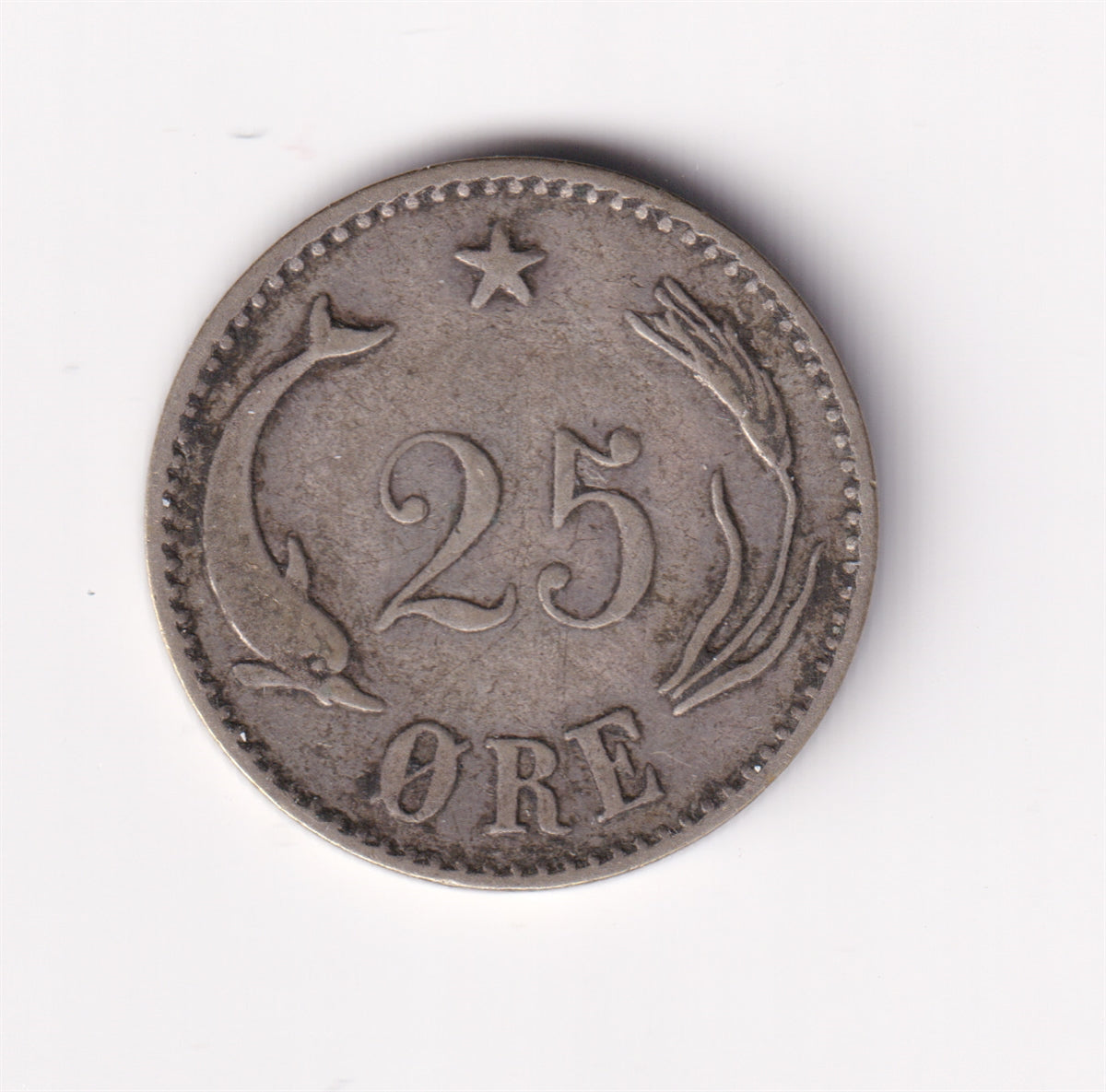 Denmark 1891H-CS 25 Ore VF-EF (VF30) $