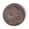 Italy 1867R Papal Lira Almost Uncirculated (AU50)