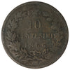 Italy 1866OM 10 Centesimi F-VF (F15)