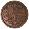 Italy 1866N 10 Centesimi VF-EF (VF30)