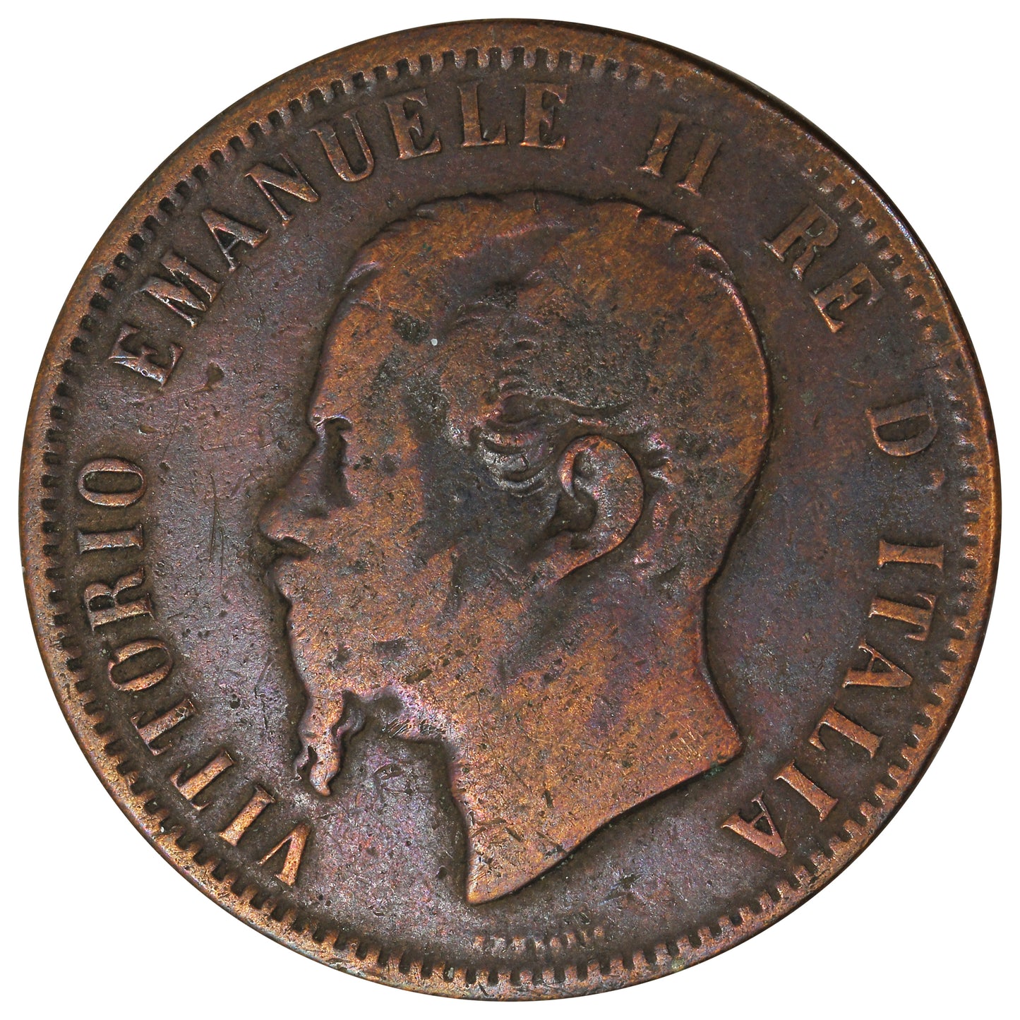 Italy 1866N 10 Centesimi VF-EF (VF30)