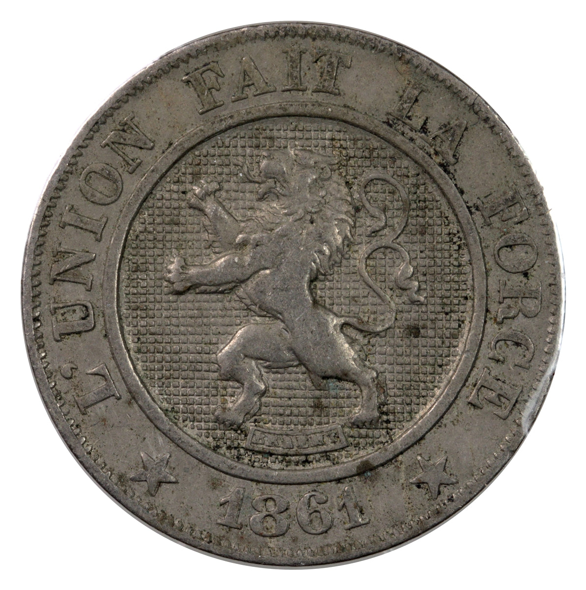 Belgium 1861 10 Centimes Extra Fine (EF40)