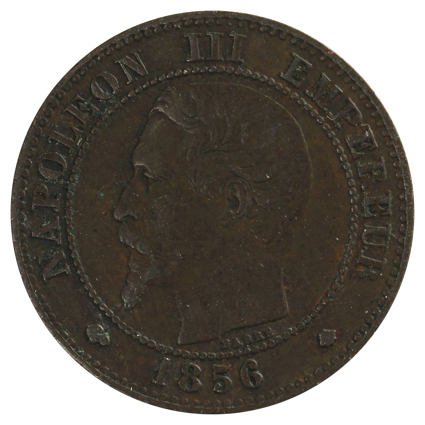 France 1856BB 2 Centimes Almost Uncirculated (AU50)