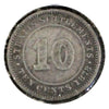 Straits Settlements 1878 10 Cents Fine (F12)