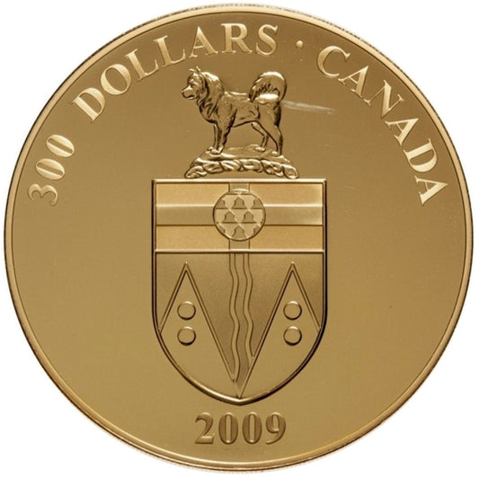 2009 Canada $300 14-Karat Gold Coin - Yukon Coat of Arms (sleeve lightly worn)