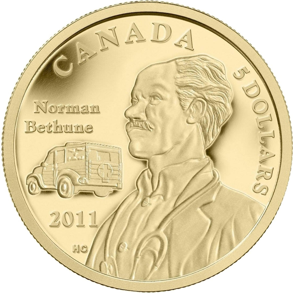 RDC 2011 Canada $5 Gold 75th Ann. 1st Blood Transfusion Vehicle (No Tax) missing sleeve