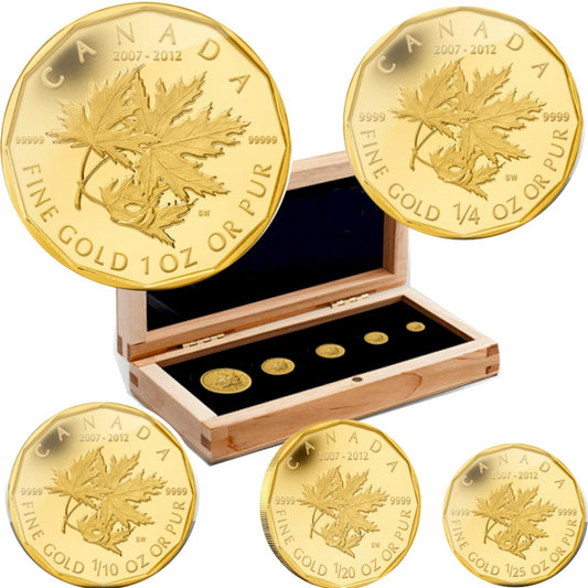 2012 Canada Gold Maple Leaf Set - 5th Ann. RCM Million Dollar (No Tax)