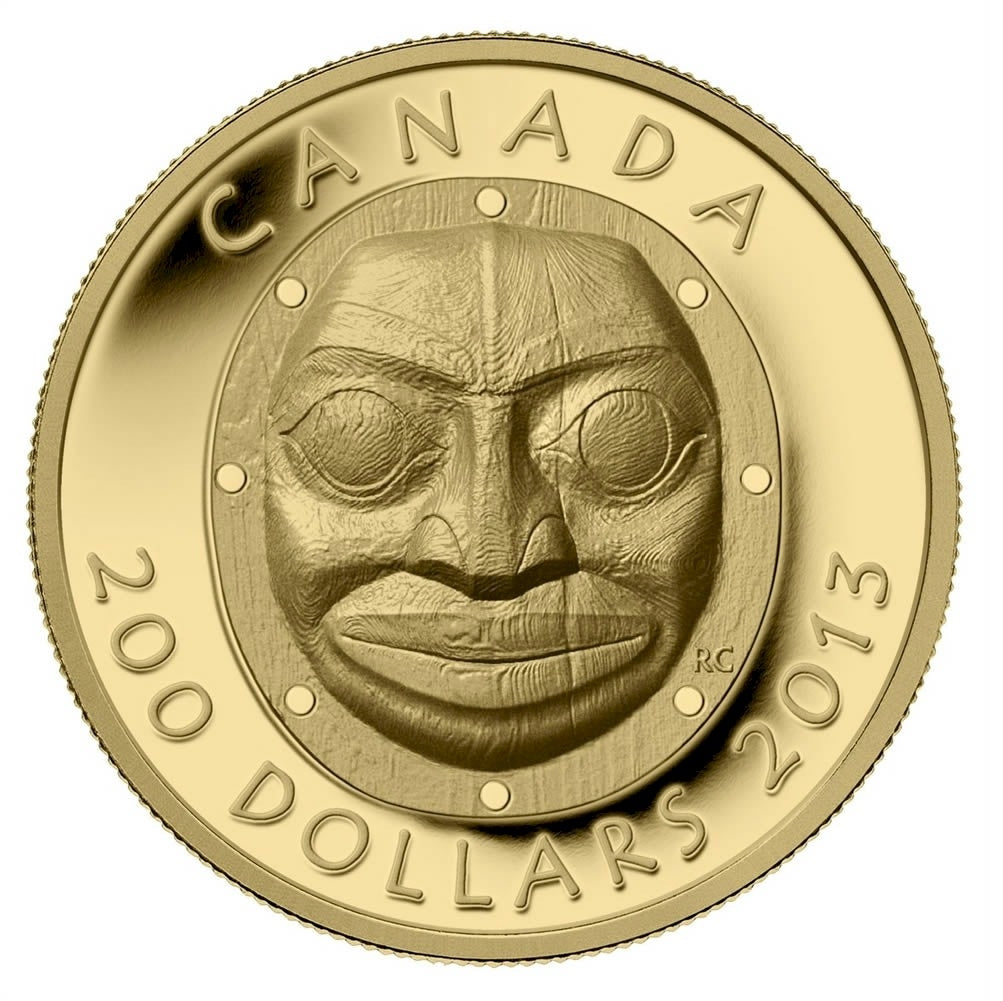 2013 Canada $200 Grandmother Moon Mask Pure Gold Coin (No Tax) 124568