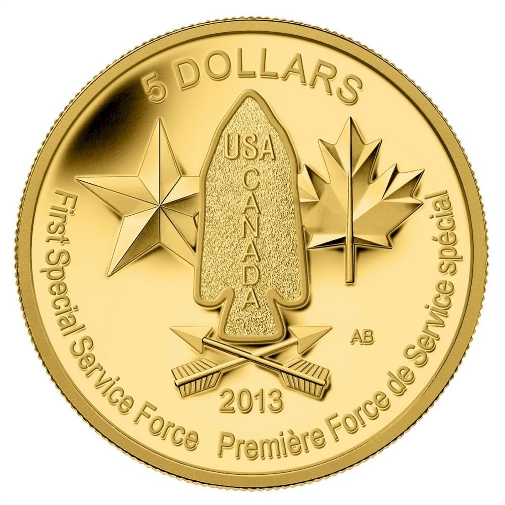2013 Canada $5 Devil's Brigade Pure Gold Coin (TAX Exempt) - 126600