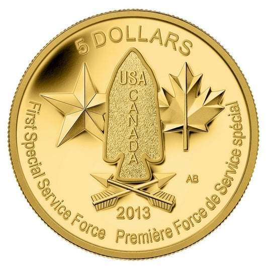 2013 Canada $5 Devil's Brigade Pure Gold Coin (TAX Exempt) - 126600