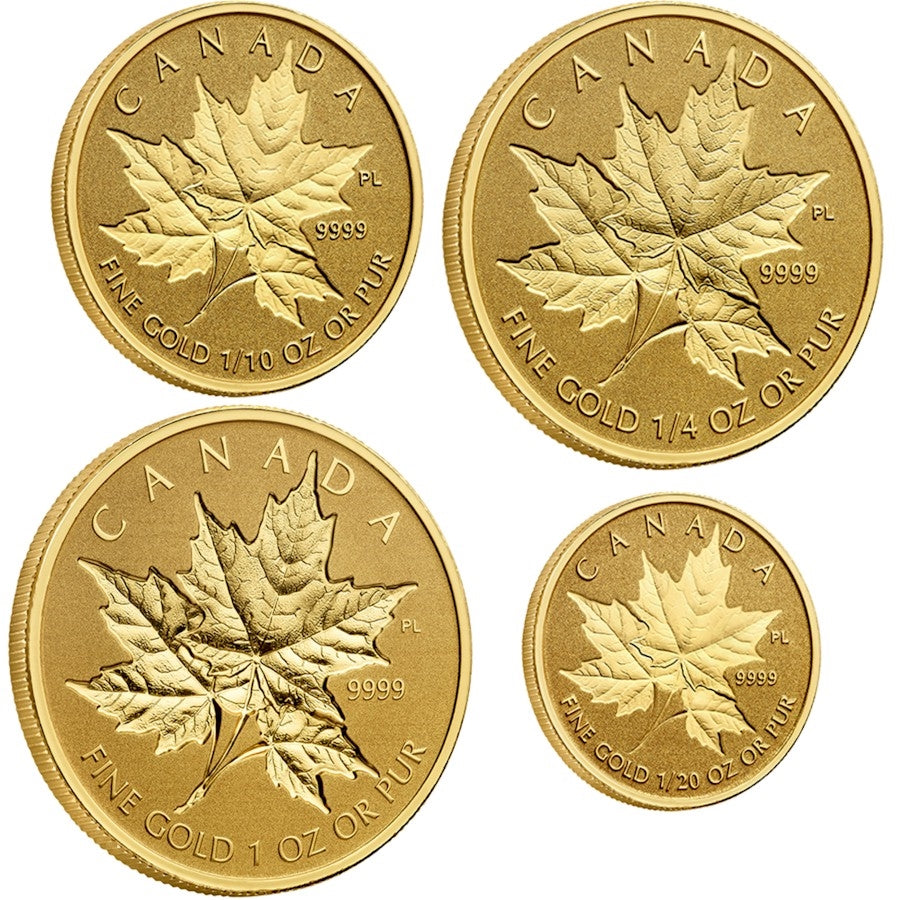2014 Canada The Maple Leaf Pure Gold Fractional Set (No Tax) - 128188