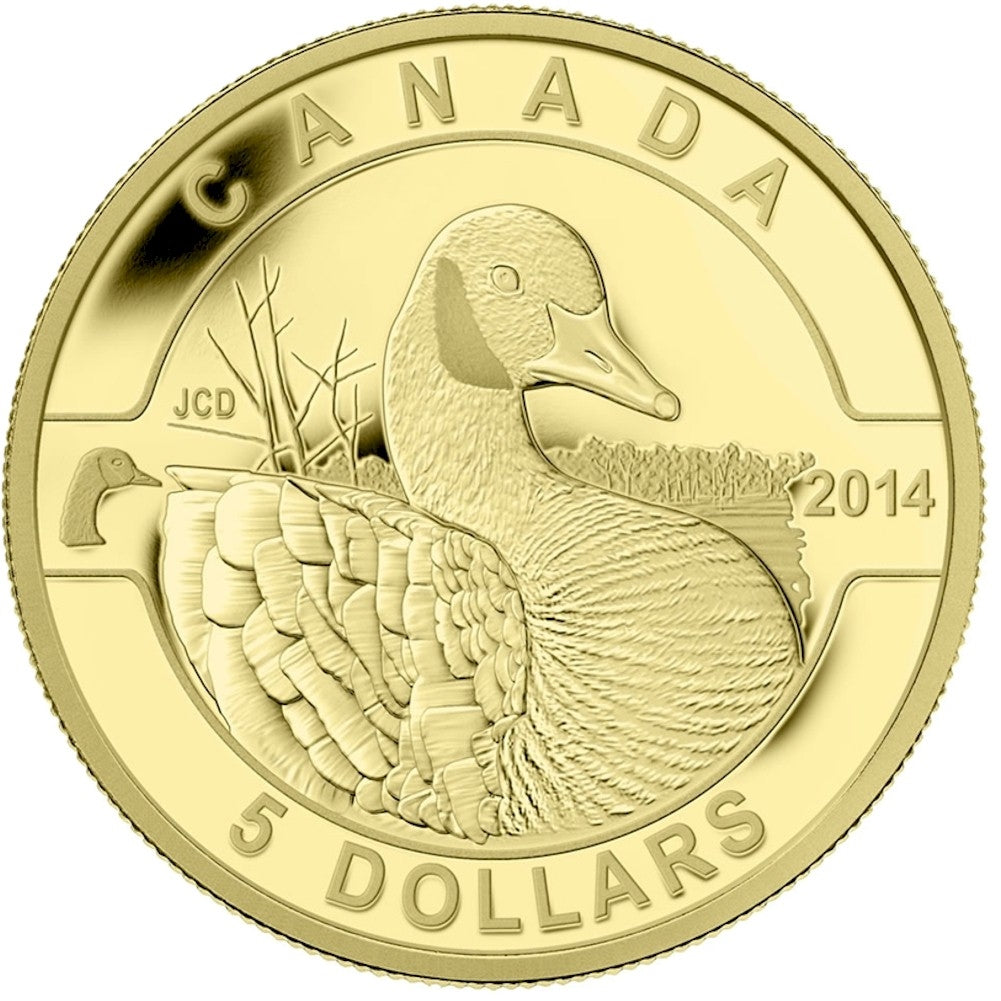 2014 $5 O Canada - Canada Goose 1/10oz Pure Gold Coin (No Tax)