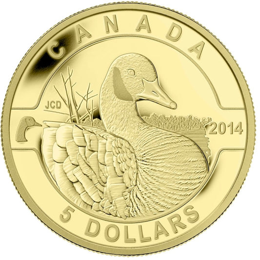 2014 $5 O Canada - Canada Goose 1/10oz Pure Gold Coin (No Tax)