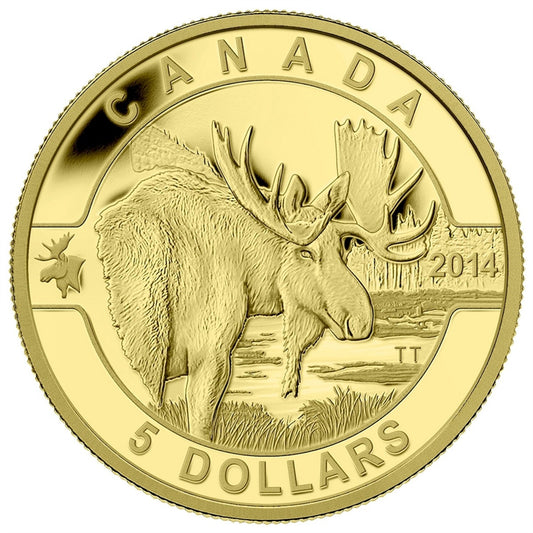 2014 $5 O Canada - Moose 1/10oz Pure Gold Coin (TAX Exempt)