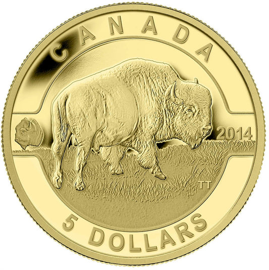 2014 $5 O Canada - Bison 1/10oz. Pure Gold (TAX Exempt)