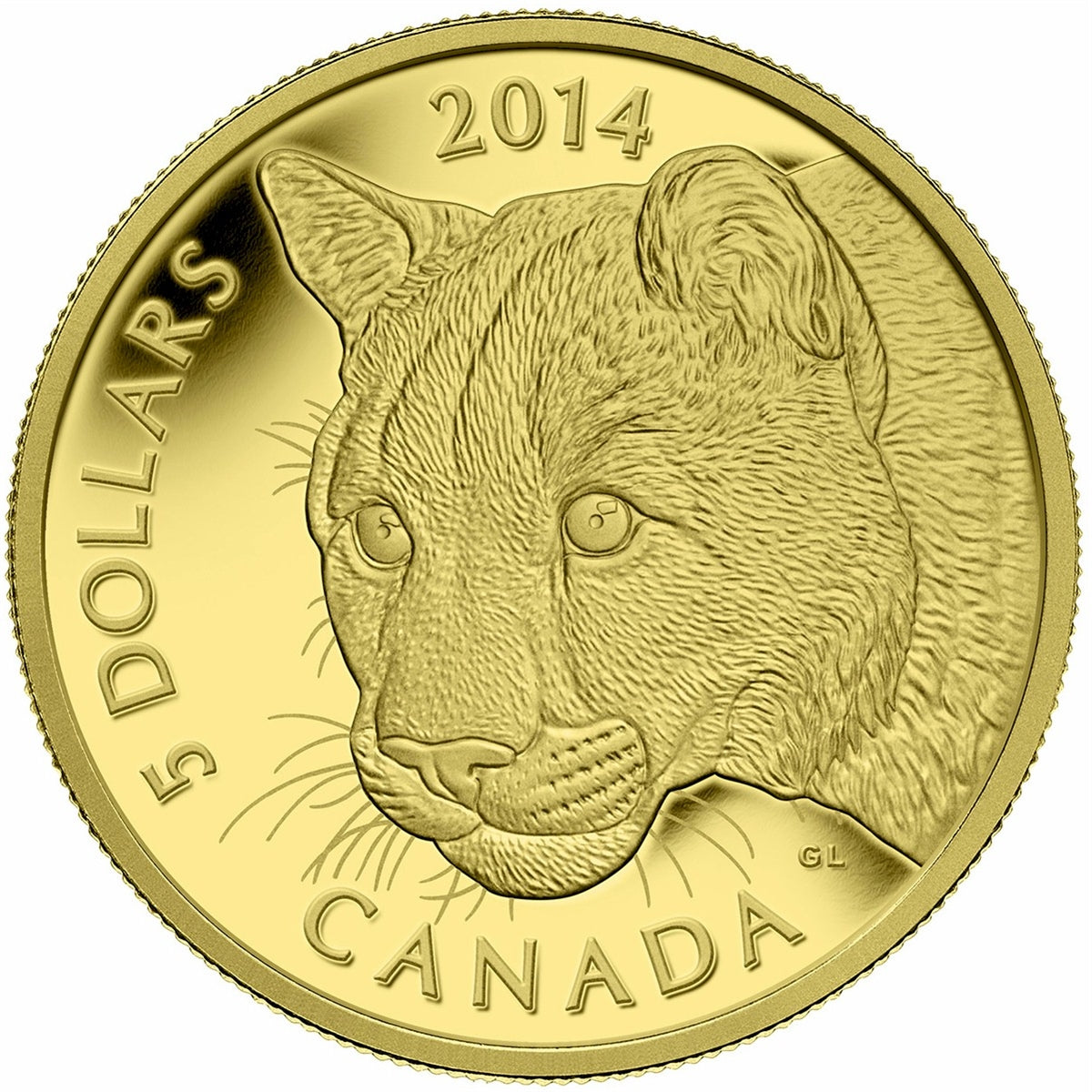 2014 Canada $5 Cougar Pure Gold Coin (TAX Exempt)