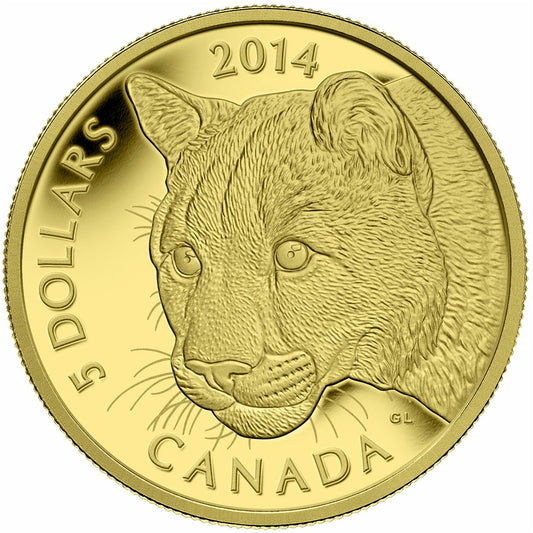 2014 Canada $5 Cougar Pure Gold Coin (TAX Exempt)