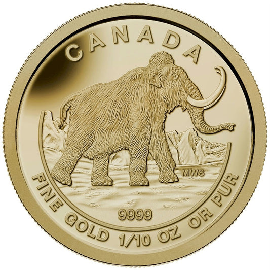 2014 Canada $5 Prehistoric Animals - The Woolly Mammoth 1/10oz. Gold (No Tax)