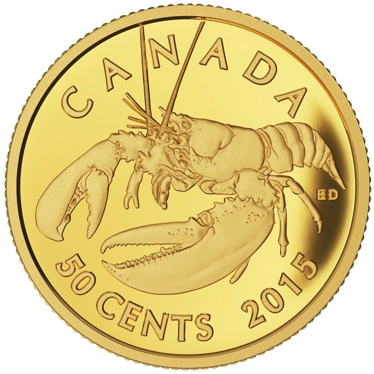 2015 Canada 50ct Lobster - Sea Creatures 1/25oz Pure Gold Coin (No Tax)