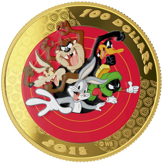 2015 Canada $100 14KT Looney Tunes Bugs Bunny & Friends Gold & Pocket Watch