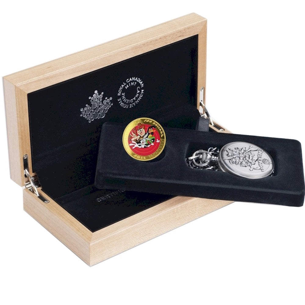 2015 Canada $100 14KT Looney Tunes Bugs Bunny & Friends Gold & Pocket Watch