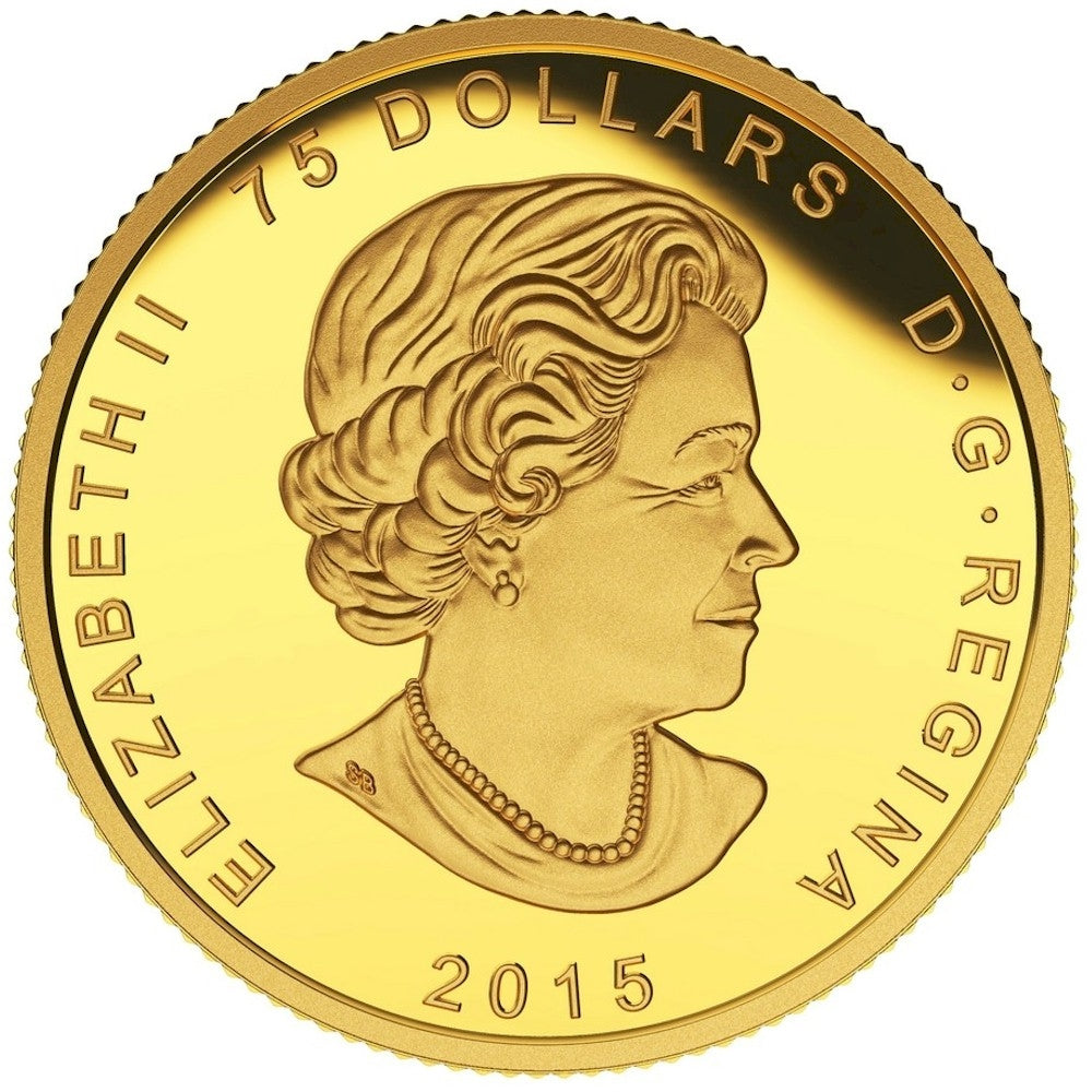 2015 Canada $75 Allied Gold 1/4oz. Pure Gold (No Tax) lightly worn sleeve