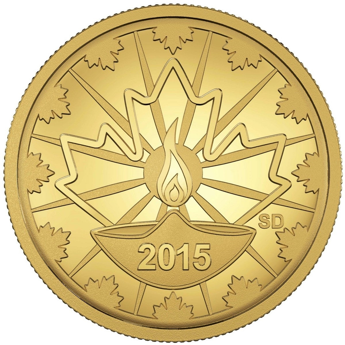 2015 Canada 25-cent Diwali: Festival of Lights Pure Gold (No Tax)