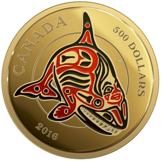 2016 Canada $500 Mythical Realms of the Haida - The Orca 5oz. Gold (No Tax)