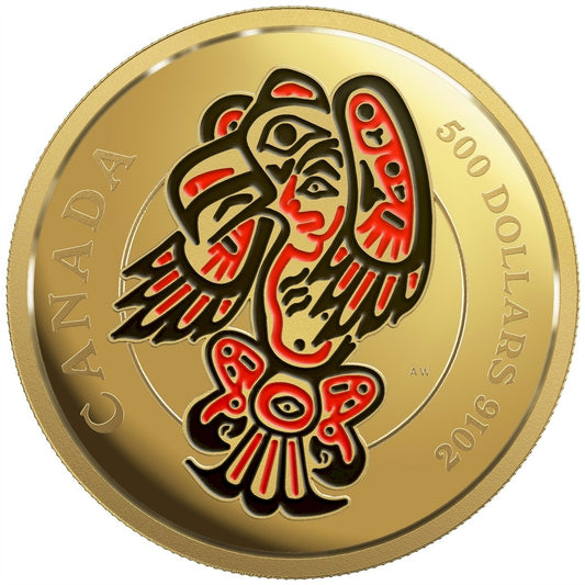 2016 Canada $500 Mythical Realm of the Haida - The Eagle 5oz. Gold (NO Tax)