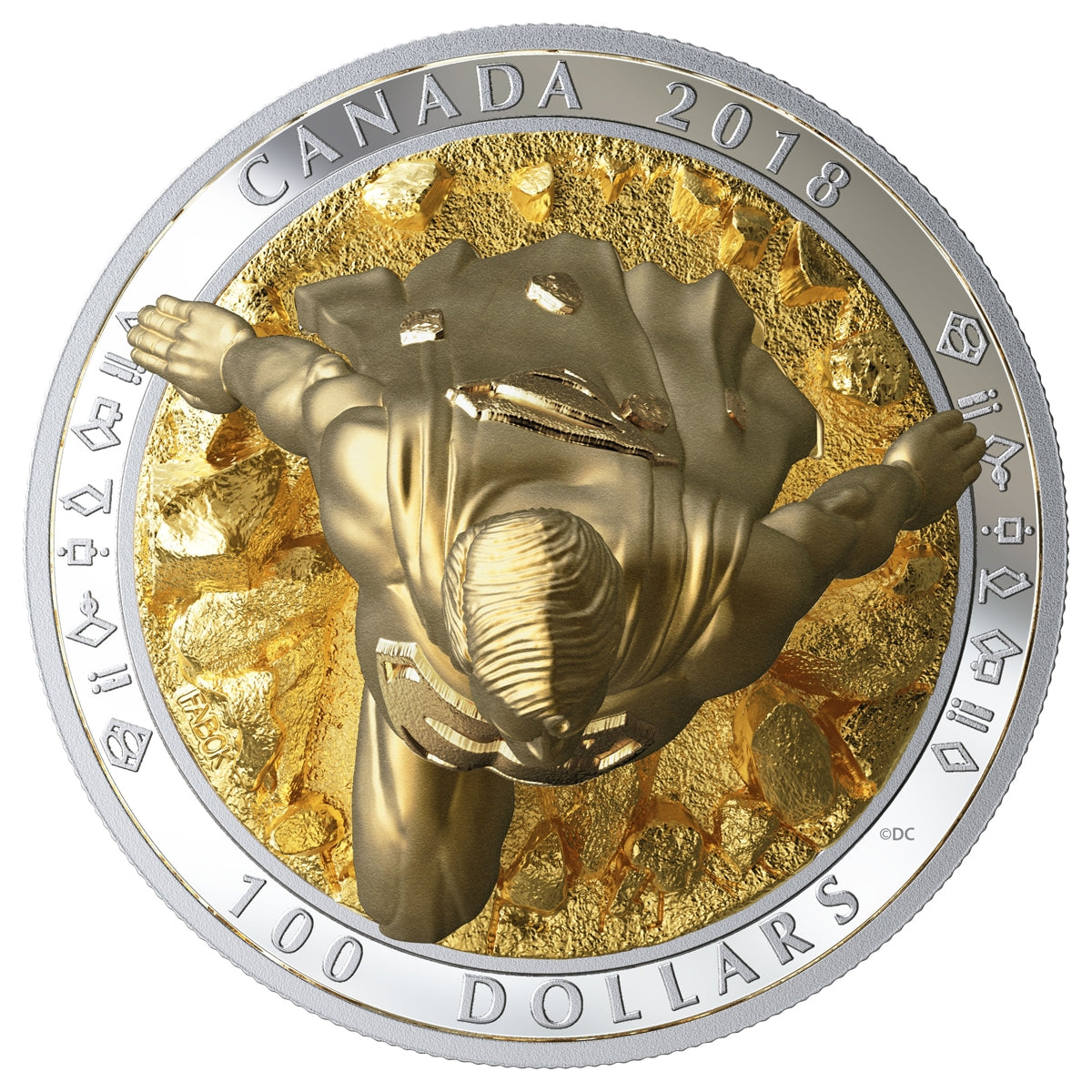 2018 Canada $100 Superman: The Last Son of Krypton Fine Silver Sculpture Coin