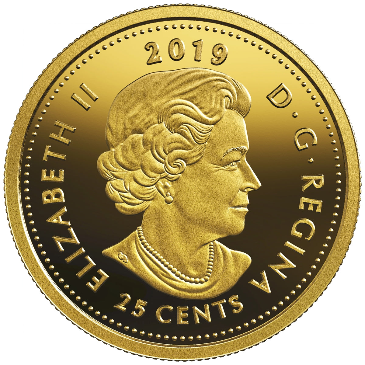 2019 Canada 25-cent Bouquet of Maple Leaves Pure Gold (No Tax)