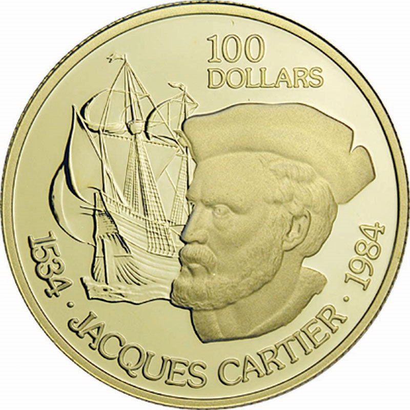 1984 Canada $100 Jacques Cartier's Voyage of Discovery 22K Gold Coin