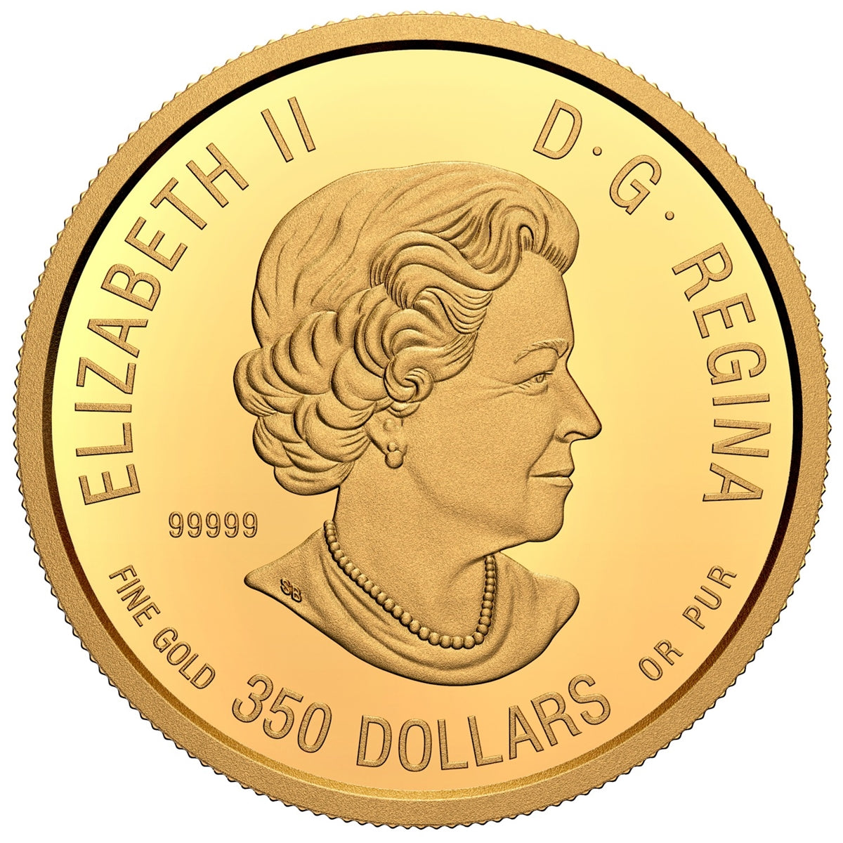 2021 $350 Canadian Wildlife Portraits: The Caribou Pure Gold (No Tax)