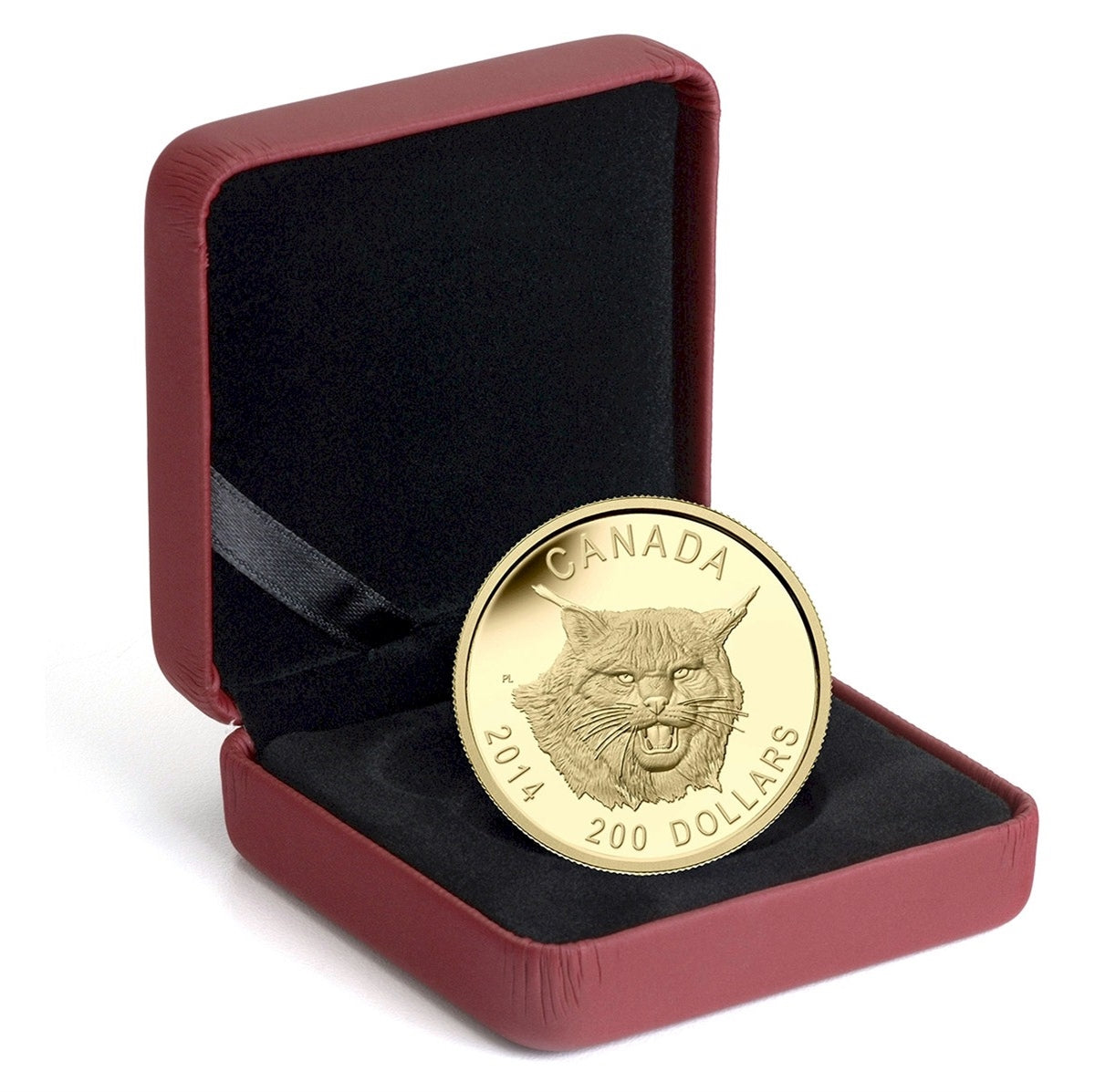 2014 Canada $200 Fierce Canadian Lynx Ultra High Relief Gold (No Tax) 143863