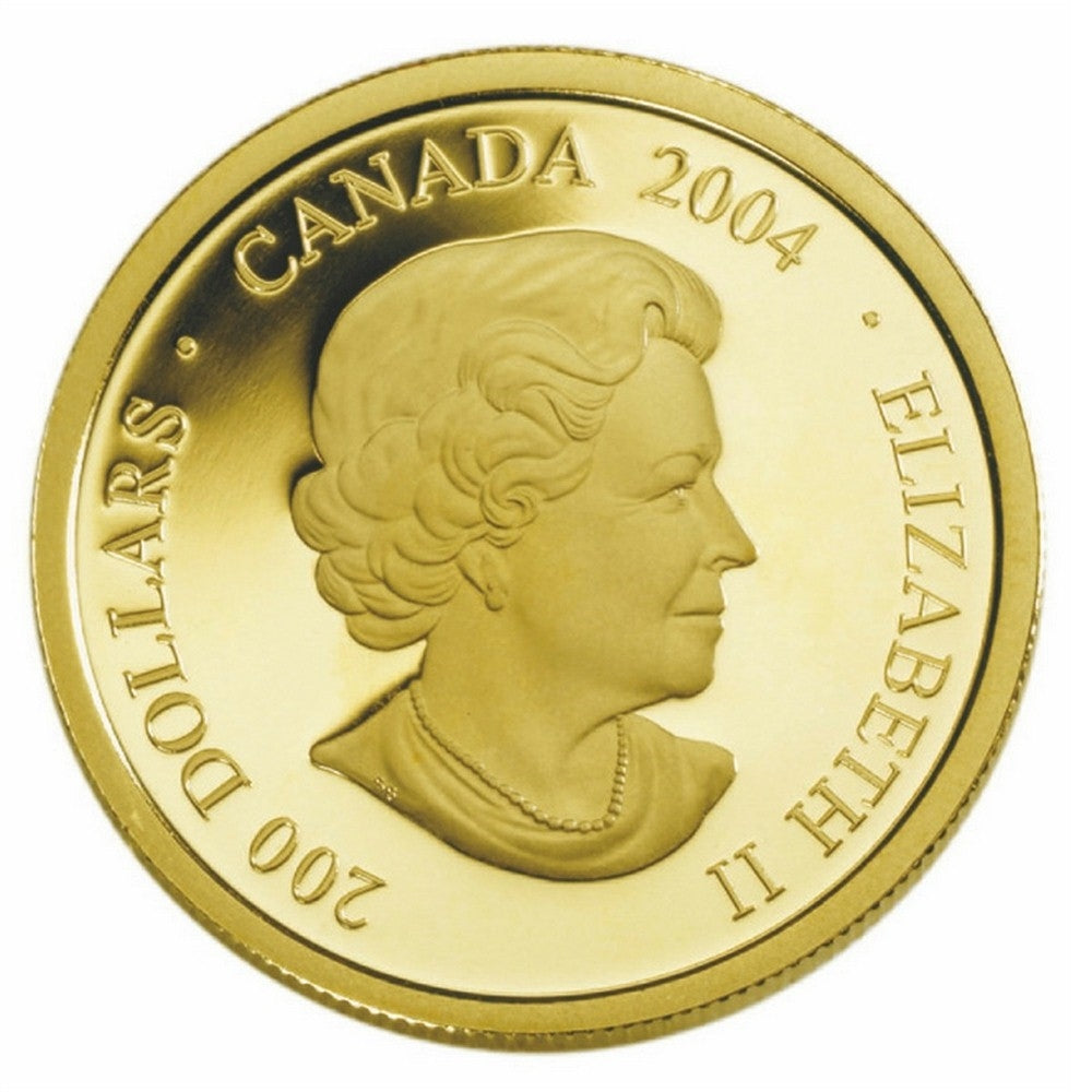 2004 Canada $200 Illumination the Unknown Fine 22K Gold Coin