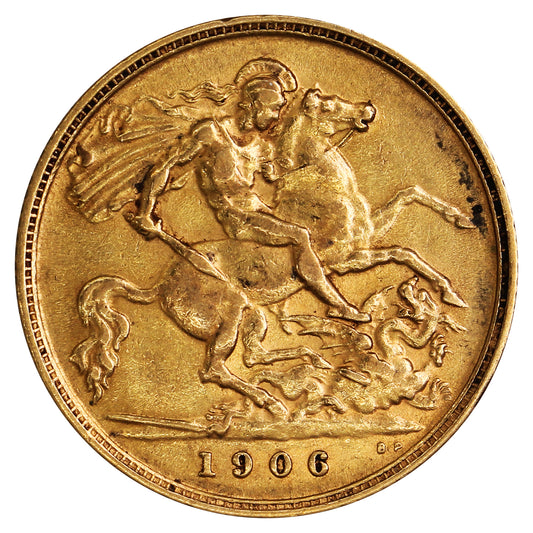 Great Britain 1906 Gold 1/2 Sovereign EF-AU (EF45)