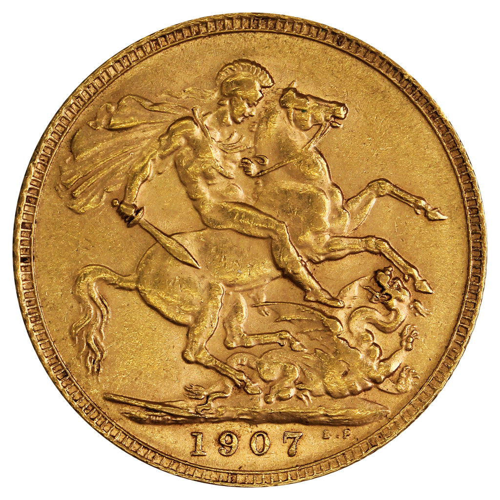 Great Britain 1907 Gold Sovereign AU-UNC (AU55)