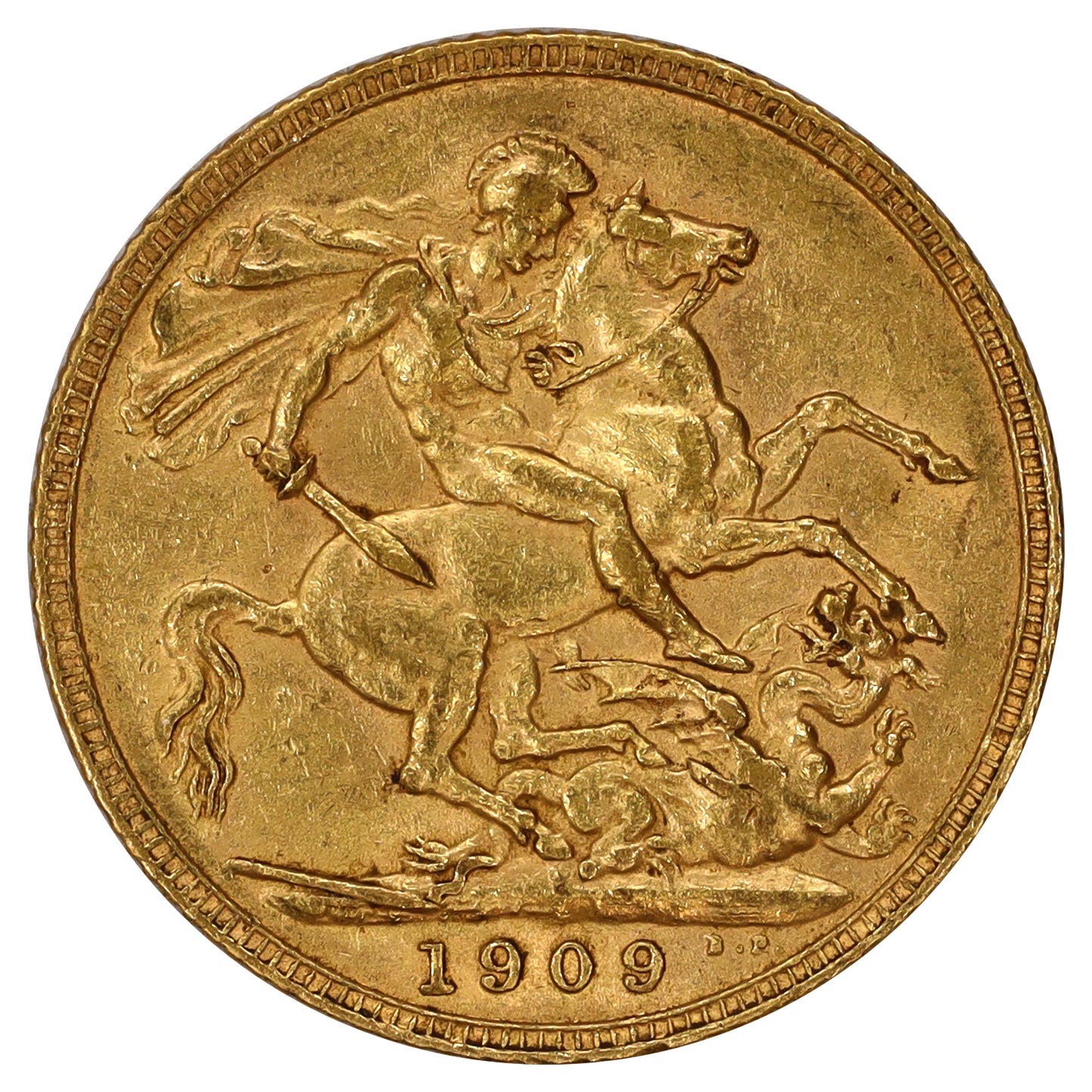 Great Britain 1909 Gold Sovereign EF-AU (EF45)