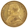 Italian States 1866XX IR Papal States Gold 20 Lire EF-AU (EF45)